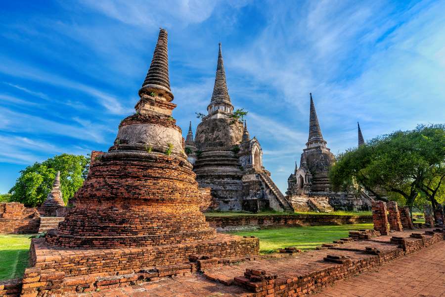 Wat Phra Si Sanphet temple in Ayutthaya Historical Park, Ayutthaya Province, Thailand. UNESCO world heritage.