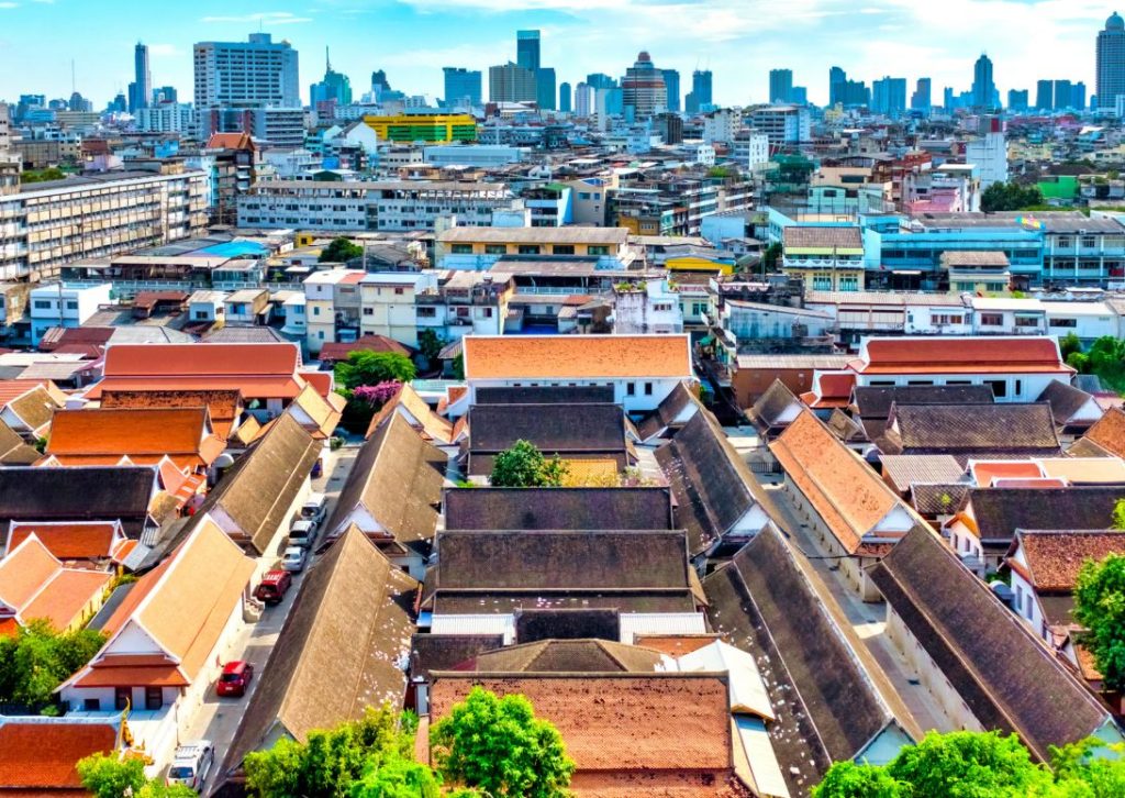 Vue panoramique du sommet de Wat Saket
